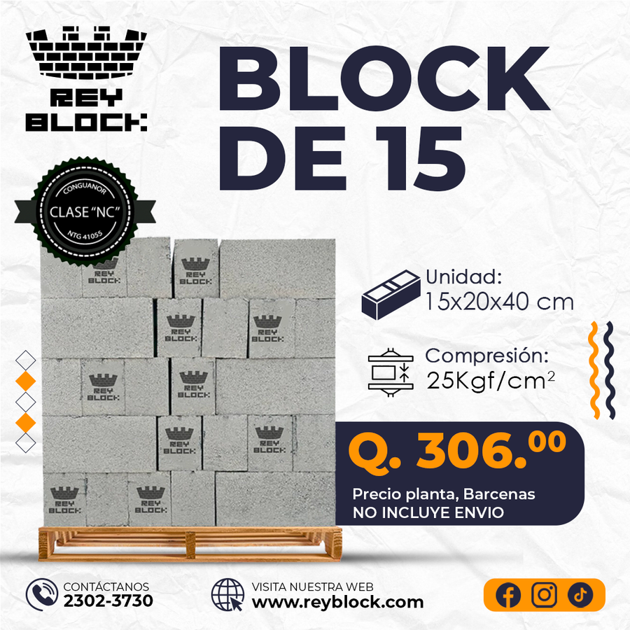 Block de 15 25 Kgf/cm2 Rey block